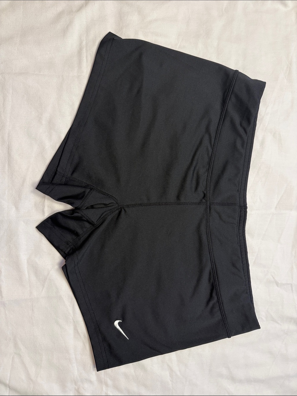 Nike Women's Black Athletic Shorts with White Swoosh biker shorts spandex look